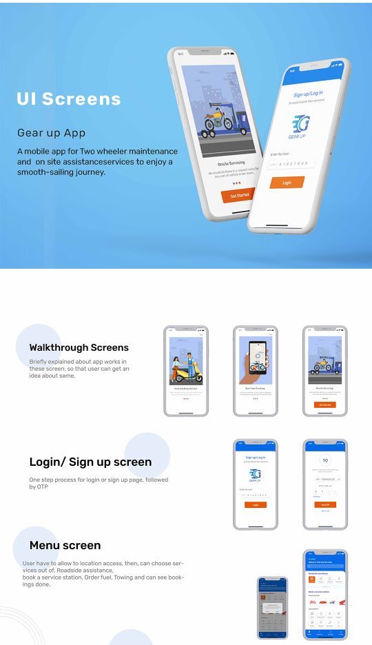 Gear Up — UI screens
